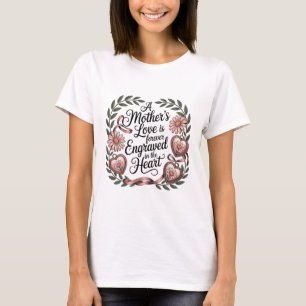 Camiseta O Amor De Uma Mãe Está Gravado Para Sempre No Cora