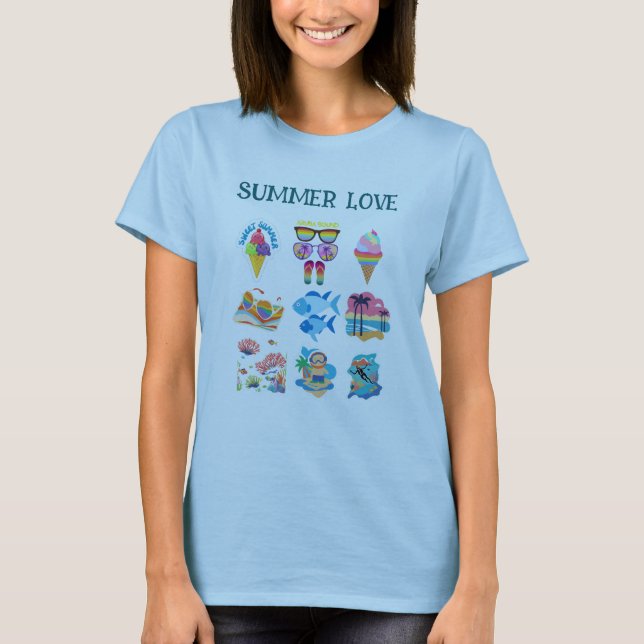 Camiseta O amor de verão é incrível (Frente)