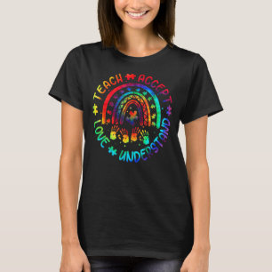 Camiseta O Amor Do Arco-Íris Compreende A Consciência Autis