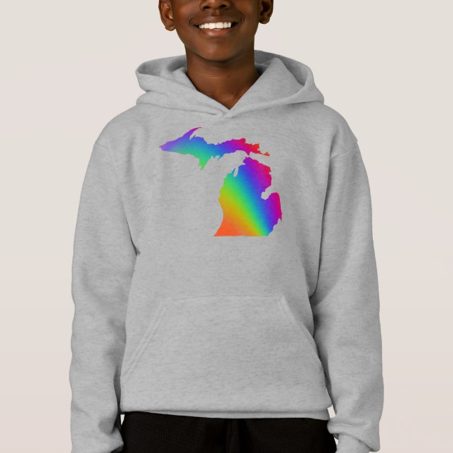 Camiseta O amor do arco-íris do Michigander é o amor colori (Frente)