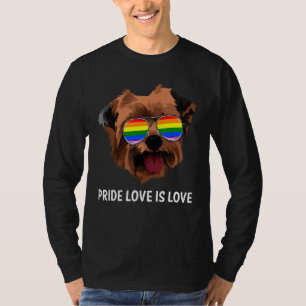 Camiseta O Amor Do Orgulho Lgbt É Amor, Yorkshire Terrier D