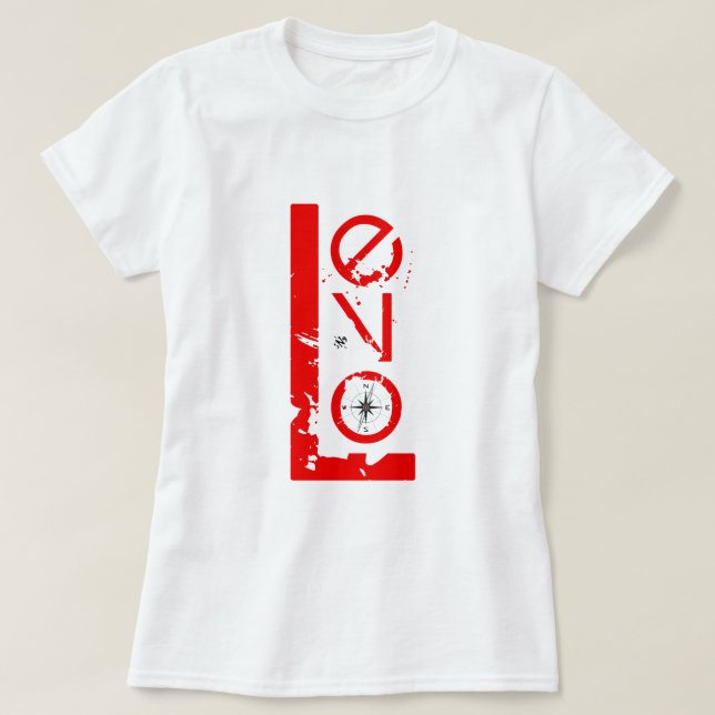 Camiseta O amor é a bússola v1 (Frente do Design)