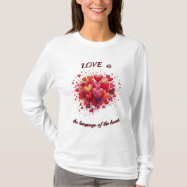 Camiseta O amor é a linguagem do coração, Dia de os namorad