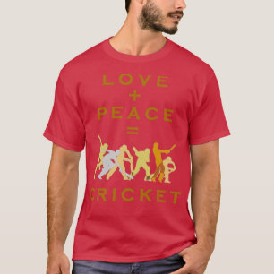 Camiseta O amor e a paz são iguais ao críquete1