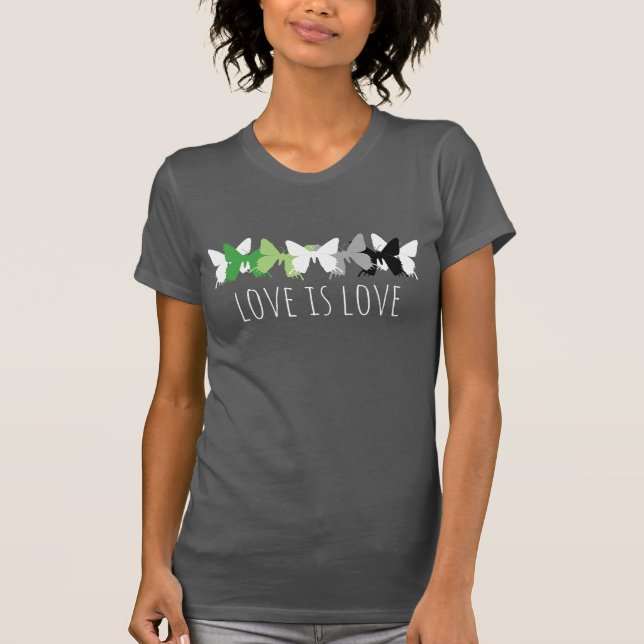 Camiseta O Amor é Amor Borboleta Aromântico (Frente)