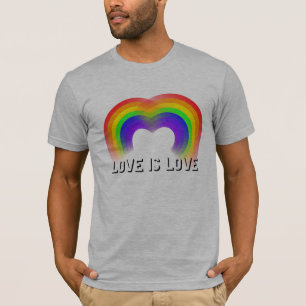 Camiseta O Amor É Amor Coração De Arco-íris Orgulho Gay
