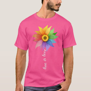 Camiseta O amor é amor Daisy Sunflower Gays Orgulho LGBT Ra