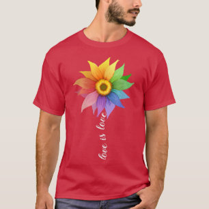 Camiseta O amor é amor Daisy Sunflower Gays Orgulho LGBT Ra