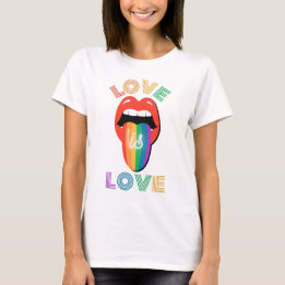 Camiseta O amor é amor Lábios bonitos, LGBTQ Pride Mês
