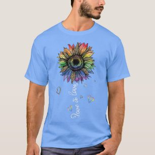 Camiseta O Amor É Amor Leopardo Girassol Bandeira Arco-Íris