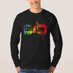 Camiseta O Amor é Amor LGB Gay Lésbica Arco-íris Orgulho Vi