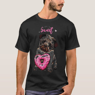 Camiseta O amor é Café Doce Pug Vida Acontece Café Ajuda