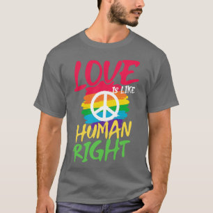 Camiseta O amor é como os direitos humanos LGBT igualdade d