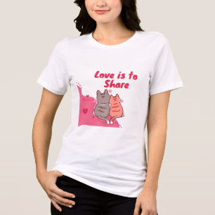 Camiseta O Amor é Compartilhar Gatinhos Fofos