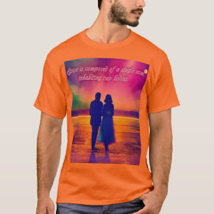 Camiseta O amor é composto por uma Alma Solteiro... citação