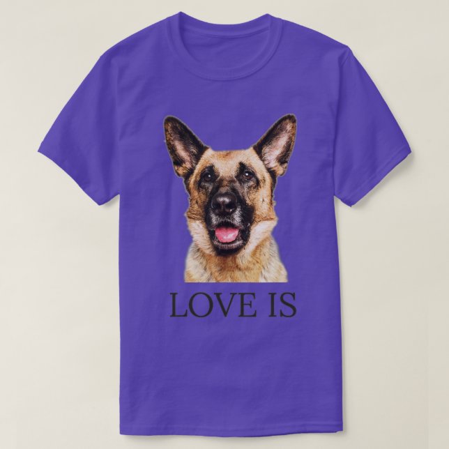 Camiseta O Amor É German shepherd (Frente do Design)