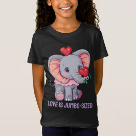 Camiseta O Amor É Jumbo | Crianças de Namorados de Elefante