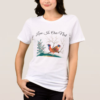 Camiseta O amor é o nosso ninho - Camisa-Casal de pássaro f