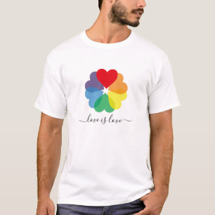 Camiseta O Amor É O Orgulho Arco-Íris Corações