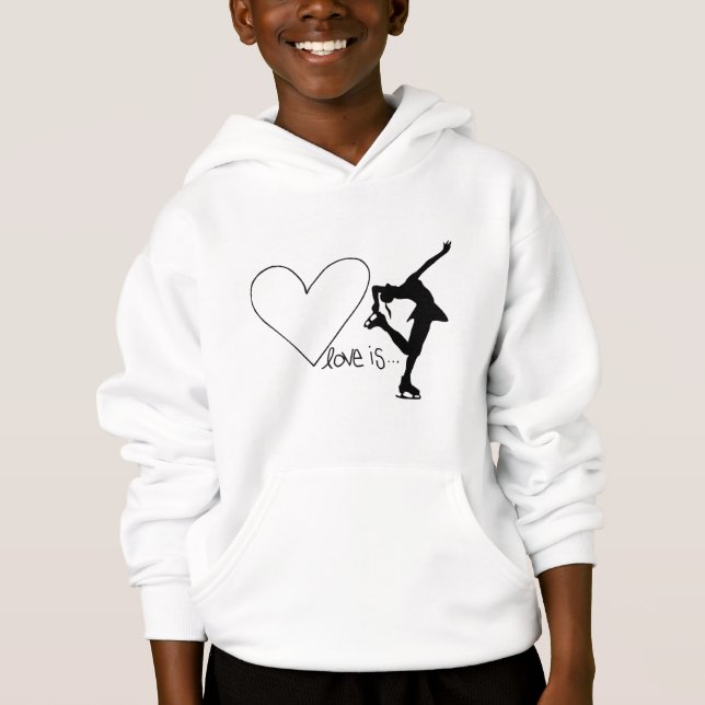 Camiseta O amor é patinagem artística, patinador da menina (Frente)