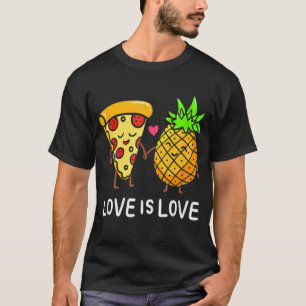 Camiseta O Amor É Pizza De Abacaxi Proibida No Havaí Fo