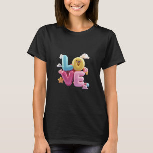 Camiseta O amor é representado em uma bolha divertida