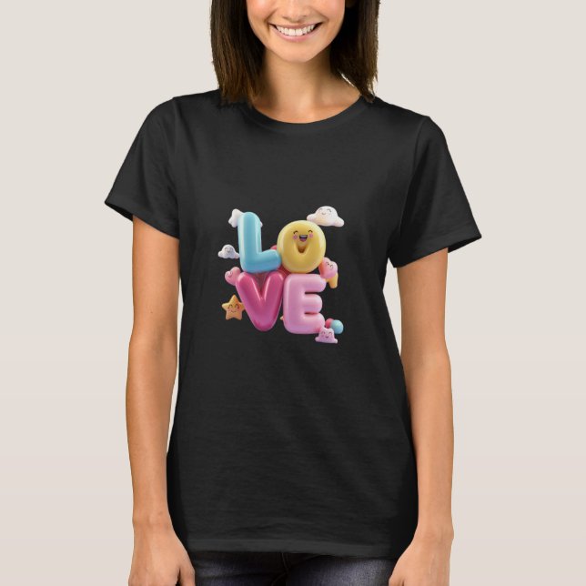 Camiseta O amor é representado em uma bolha divertida (Frente)