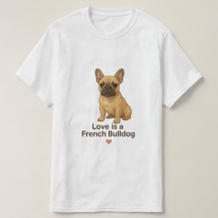 Camiseta O amor é um Bulldog Francês – Frenchie Realista Fo