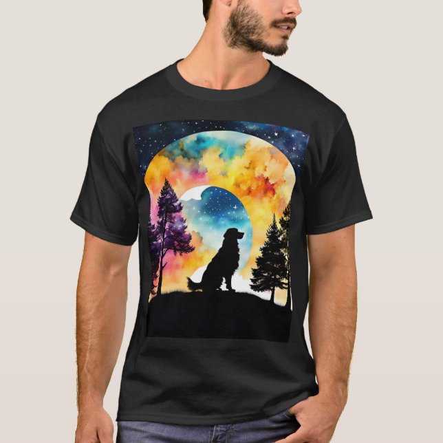 Camiseta O amor é um Cão esperando por você aquarela (Frente)