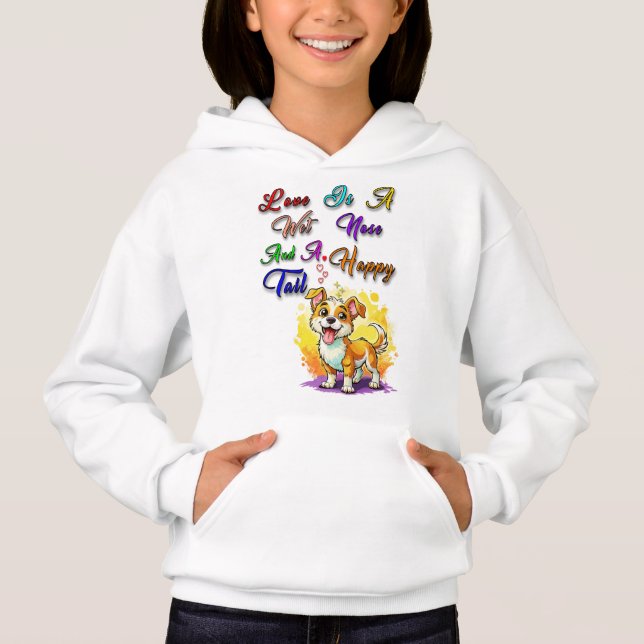 Camiseta O Amor É Um Nariz Molhado E Uma Cauda Feliz (Frente)