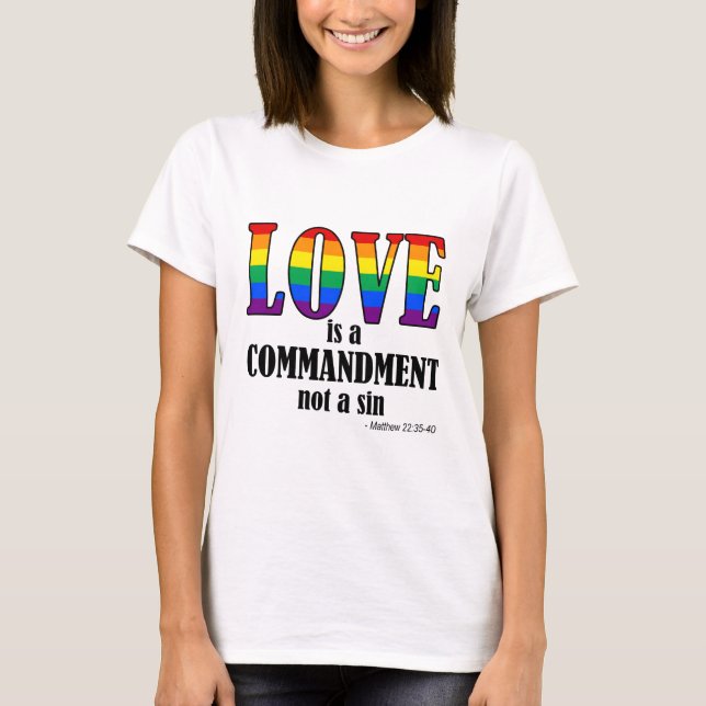 Camiseta O amor é um T básico do mandamento (Frente)