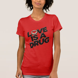 Camiseta O Amor É Uma Droga 3D Chrome Heart Y2K Streetwear