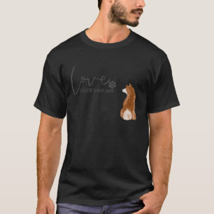 Camiseta O Amor É Uma Palavra De Quatro Pernas Shiba Inu