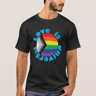 Camiseta O Amor É Universal Com As Cores De Bandeiras LGBT