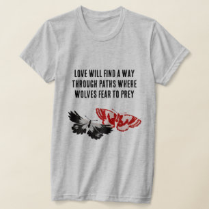 Camiseta O Amor Encontrará Um Jeito Com As Borboletas Vinta