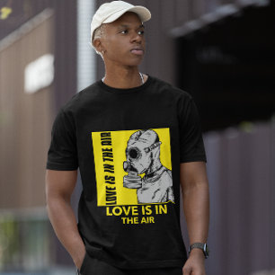 Camiseta O Amor Está Na Máscara De Gás Aéreo - Dia Anti-Val
