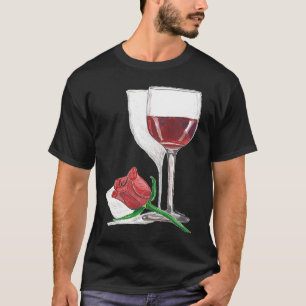 Camiseta O amor está no vidro do vinho do ar e na mão do Ro