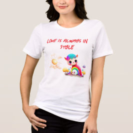Camiseta O amor está sempre em estilo! Design de Dia do nam