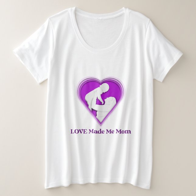 Camiseta O Amor Me Fez Mãe Mãe Adotiva (Frente do Design)
