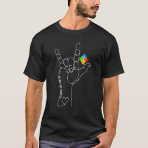 Camiseta O Amor Não Precisa de Palavras ASL Mês de Conscien