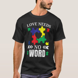 Camiseta O Amor Não Precisa De Palavras Autismo Consciência