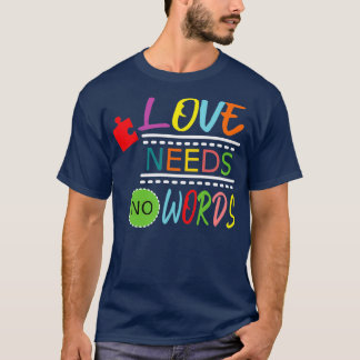 Camiseta O Amor Não Precisa De Palavras Autismo Consciência