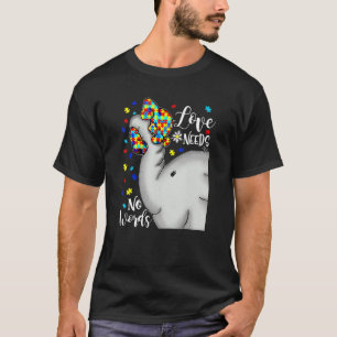 Camiseta O Amor Não Precisa De Palavras Autismo Elefante Pu