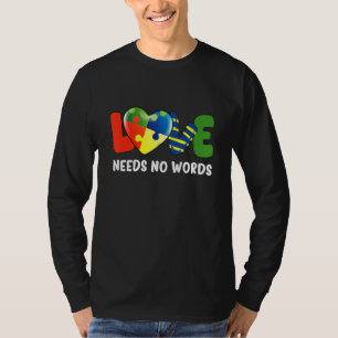 Camiseta O Amor Não Precisa De Palavras Autismo Quebra-cabe