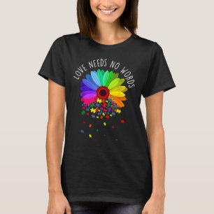 Camiseta O Amor Não Precisa De Palavras Autismo Sensibiliza