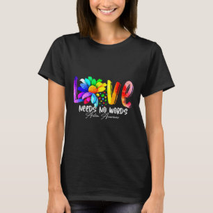 Camiseta O Amor Não Precisa De Palavras Autismo Sensibiliza