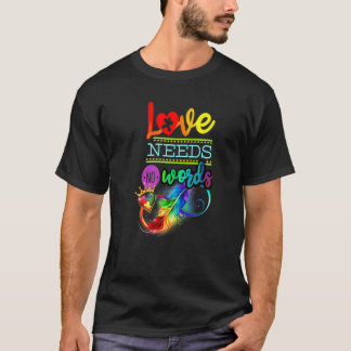 Camiseta O Amor Não Precisa de Palavras Conscientização sob