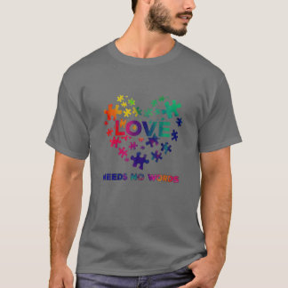Camiseta O Amor Não Precisa De Palavras Corações Moldadas P
