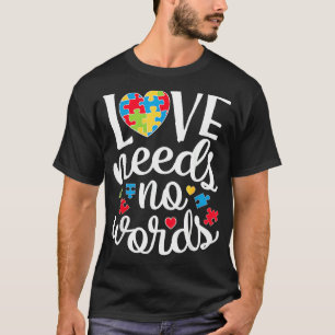 Camiseta O Amor Não Precisa De Palavras Quebra-cabeça Coraç