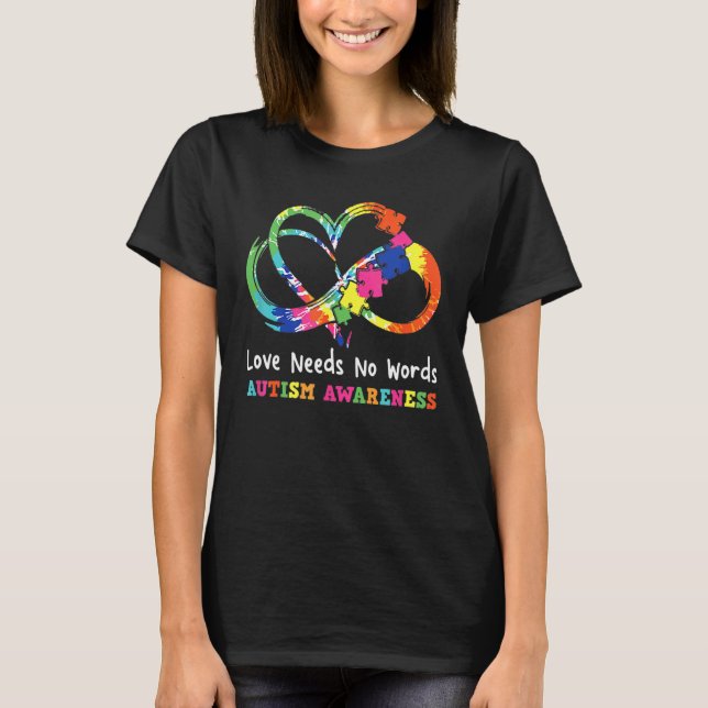 Camiseta O Amor Não Precisa de Palavras Quebra-Cabeça do Co (Frente)